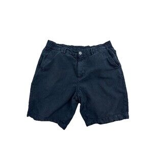 Massimo Dutti Men's Shorts 34 Dark Blue 100% Linen Chino